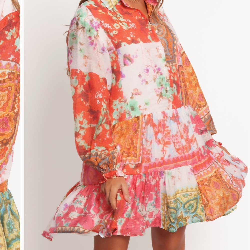 Petal & Pup Helene Patchwork Shirt Dress - Picture 4 of 5